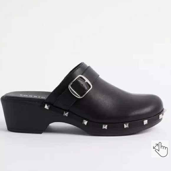 Size 10 Wide Width Studded Mini Clog Black shoes Womens  Clogs - Picture 1 of 8